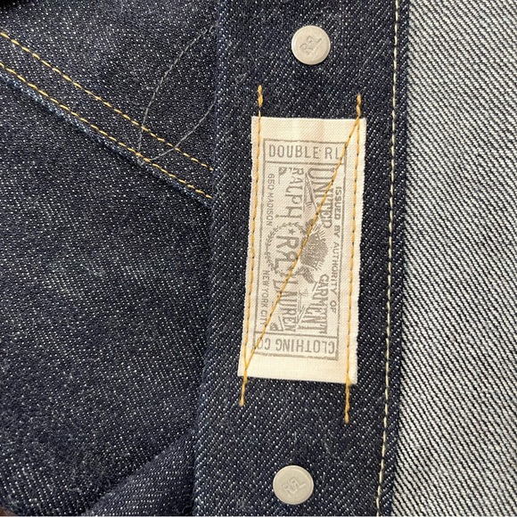 RRL Double RL Ralph Lauren dark indigo wash denim Jean trucker jacket Large USA - Picture 5 of 16